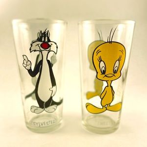Rare "Sm Nose" Sylvester & Tweety Bird Pepsi Glass